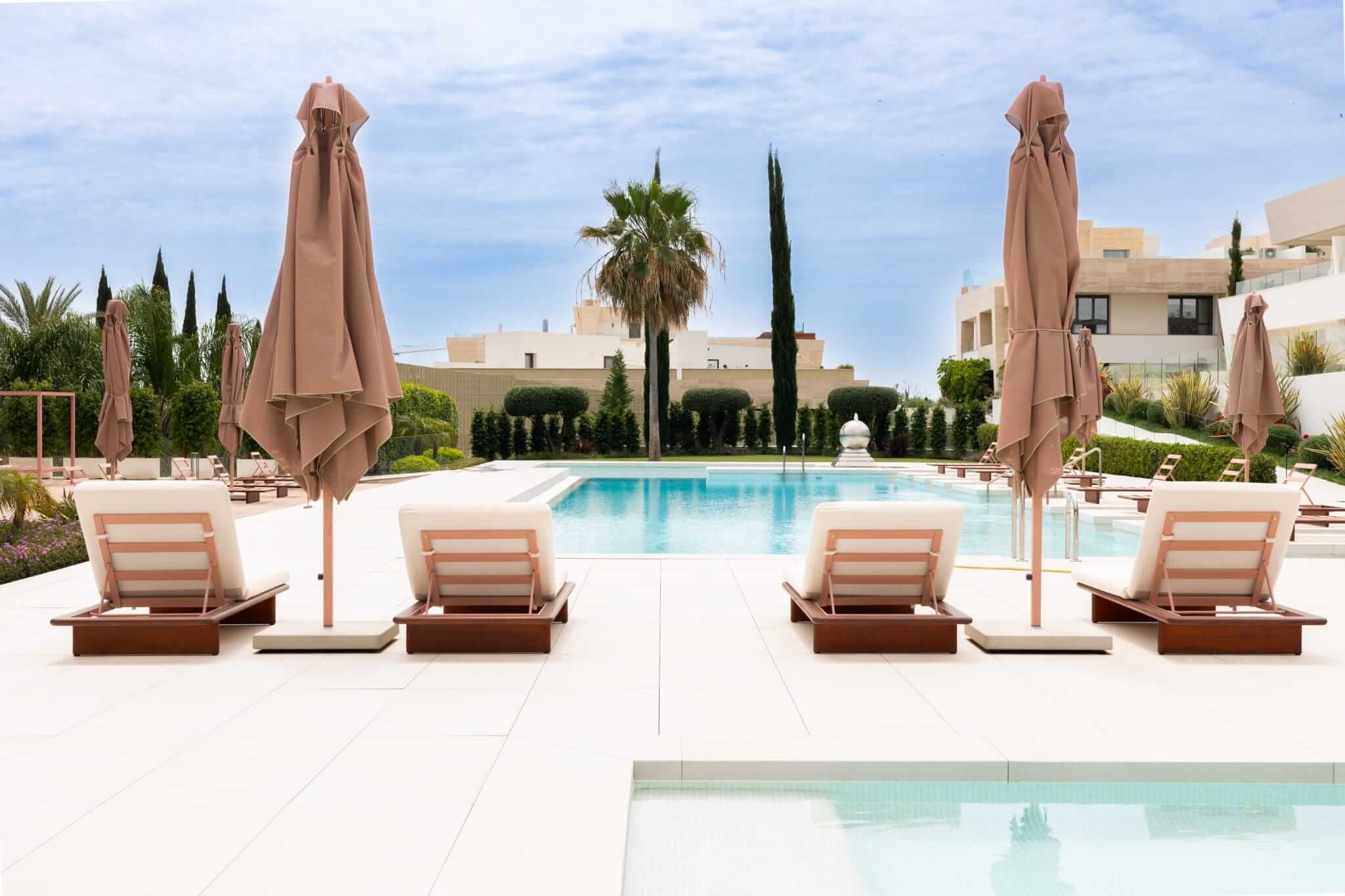 Poolside view of the villa